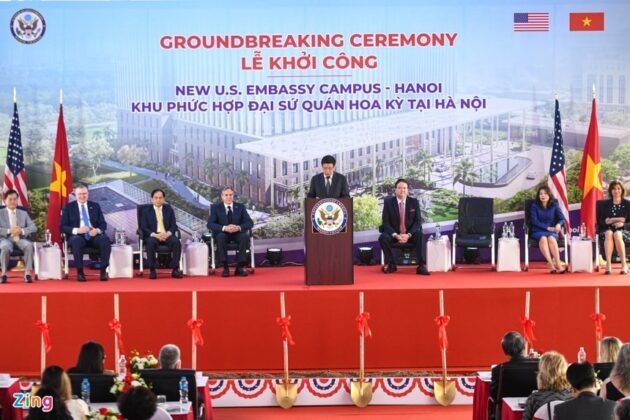 To&agrave;n cảnh lễ khởi c&ocirc;ng đại sứ qu&aacute;n 1,2 tỷ USD của Mỹ tại H&agrave; Nội