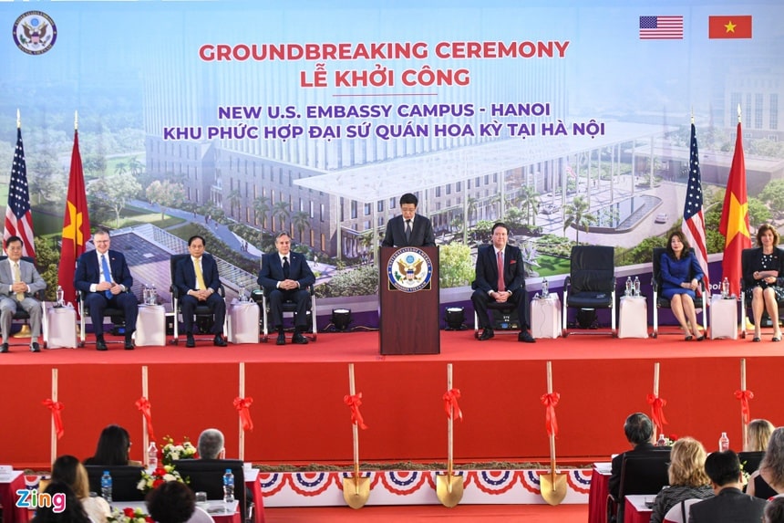 Toàn cảnh lễ khởi công đại sứ quán 1,2 tỷ USD của Mỹ tại Hà Nội Toàn cảnh lễ khởi công đại sứ quán 1,2 tỷ USD của Mỹ tại Hà Nội