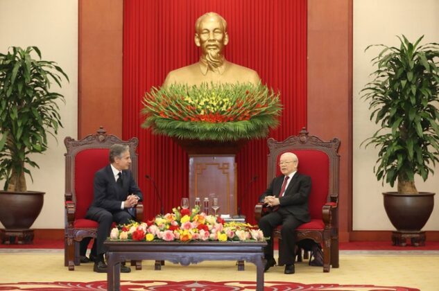 5 1 633x420 - Những hình ảnh Tổng Bí thư Nguyễn Phú Trọng tiếp Ngoại trưởng Mỹ Antony Blinken