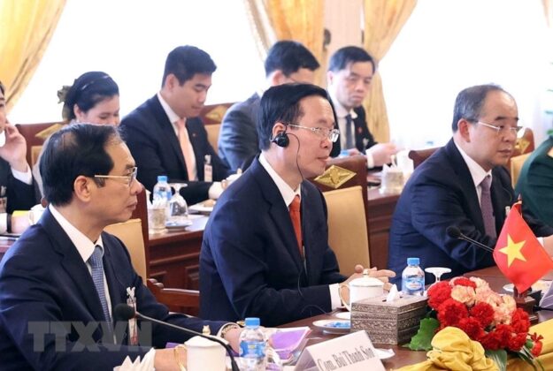 5 min 16 625x420 - Lễ đón Chủ tịch nước Võ Văn Thưởng thăm chính thức Lào