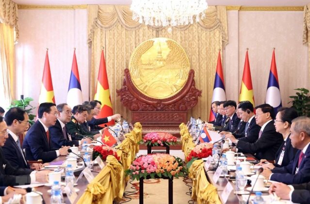 7 min 13 639x420 - Lễ đón Chủ tịch nước Võ Văn Thưởng thăm chính thức Lào