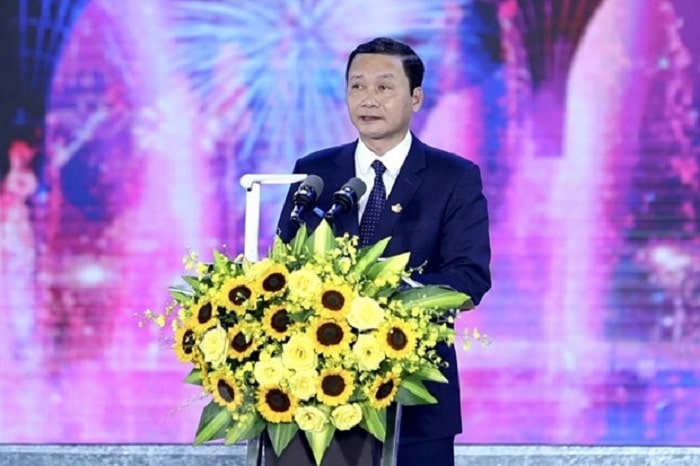 Chủ tịch Ủy ban Nhân dân tỉnh Thanh Hóa Đỗ Minh Tuấn phát biểu tại chương trình.