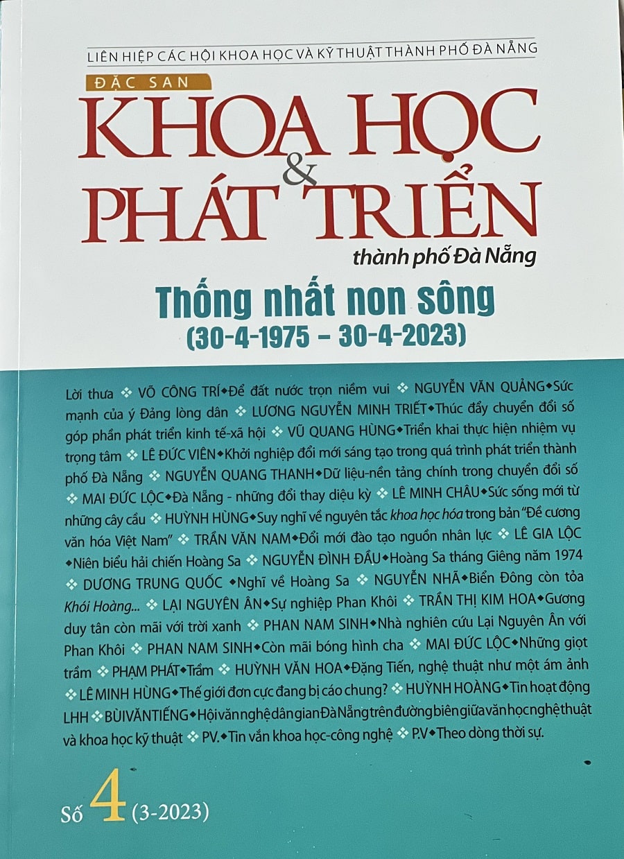 Khoa học và phát triển, TP ĐN, số 4 (3-2023) Khoa học và phát triển, TP ĐN, số 4 (3-2023)