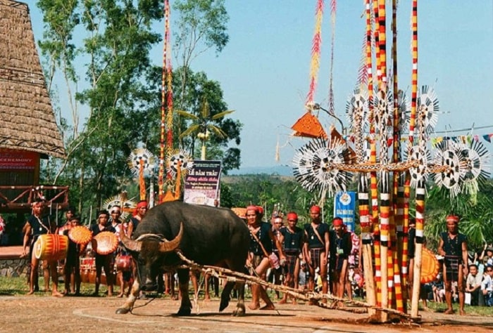Lễ hội đâm trâu của đồng bào Tây Nguyên.