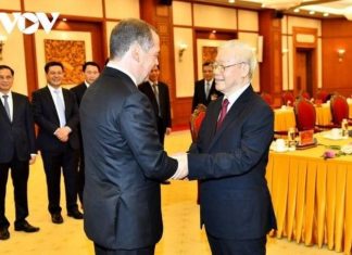 Tổng Bí thư hội đàm với Chủ tịch Đảng Nước Nga Thống nhất Dmitry Medvedev