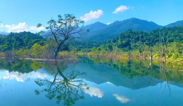 Sau khi chặn d&ograve;ng (đợt 2 năm 2015), hồ Ng&agrave;n Trươi c&oacute; dung t&iacute;ch 775 triệu m3 nước, lớn thứ 3 ở Việt Nam sau hồ Dầu Tiếng v&agrave; Cửa Đạt