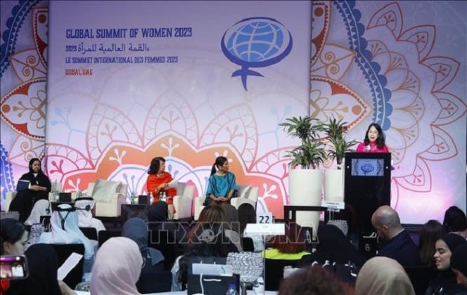 2 min 9 664x420 - Phó Chủ tịch nước Võ Thị Ánh Xuân phát biểu tại phiên khai mạc Hội nghị Thượng đỉnh Phụ nữ toàn cầu 2023
