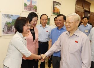 Tổng Bí thư tiếp xúc cử tri các quận Đống Đa, Ba Đình, Hai Bà Trưng