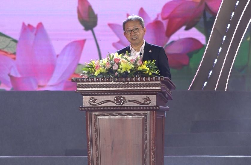 Đại sứ Nhật Bản Yamada Takio phát biểu tại buổi lễ.