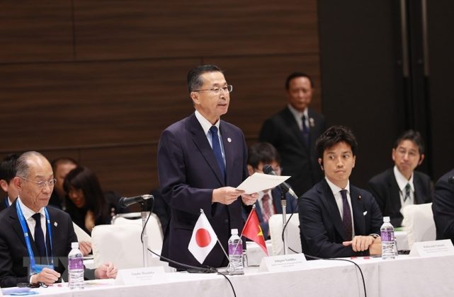 &Ocirc;ng Ishiguro Norihiko, Chủ tịch Tổ chức X&uacute;c tiến Thương mại Nhật Bản (JETRO) ph&aacute;t biểu.