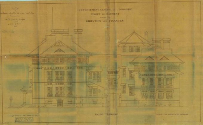 Sở T&agrave;i ch&iacute;nh Đ&ocirc;ng Dương: Cuối năm 1924, dự &aacute;n x&acirc;y dựng Sở T&agrave;i ch&iacute;nh Trước bạ được ph&ecirc; duyệt theo thiết kế của kiến tr&uacute;c sư trưởng Ernest H&eacute;brard với kiểu kiến tr&uacute;c gần với văn h&oacute;a &Aacute; đ&ocirc;ng ph&ugrave; hợp với đặc điểm kh&iacute; hậu Việt Nam. H&atilde;ng Verneuil & Gravereaud tr&uacute;ng thầu v&agrave; thi c&ocirc;ng c&ocirc;ng tr&igrave;nh năm 1925. C&ocirc;ng tr&igrave;nh được nghiệm thu ch&iacute;nh thức năm 1928.