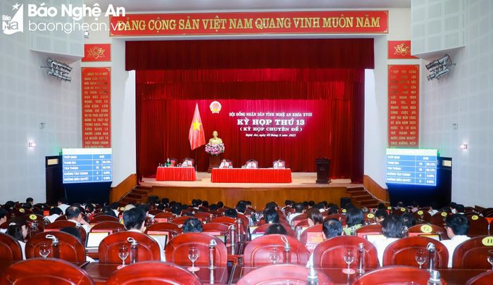 Toan canh Ky hop thu 13 HDND tinh Nghe An khoa XVIII nhiem ky 2021 2026 min - HĐND tỉnh Nghệ An quyết nghị thông qua Quy hoạch tỉnh Nghệ An thời kỳ 2021-2030, tầm nhìn đến năm 2050