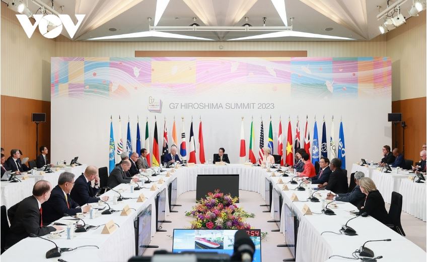 Toan canh phien hop min - Hội nghị G7: Thủ tướng phát biểu tại phiên họp Nỗ lực chung vì một hành tinh bền vững