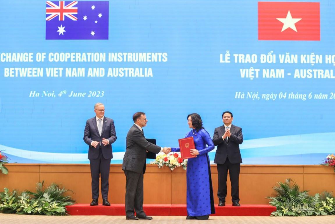Hai Thu tuong chung kien trao doi bien ban min - Australia công bố gói 105 triệu AUD hỗ trợ Việt Nam ứng phó biến đổi khí hậu