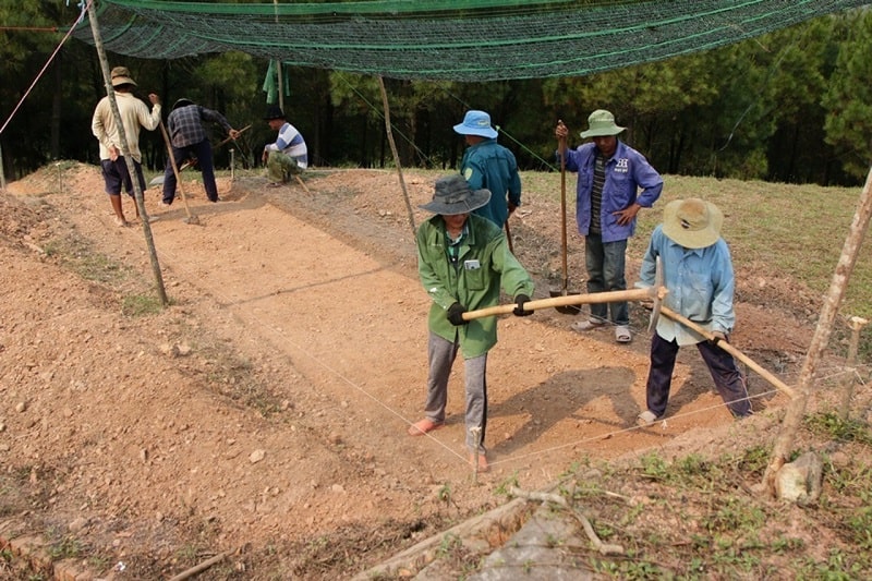 Hiện trường khai quật. 