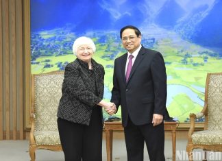Thủ tướng Phạm Minh Chính tiếp Bộ trưởng Tài chính Hoa Kỳ