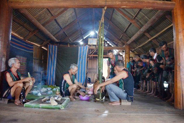 Kh&ocirc;ng gian Lễ mừng thọ của người M&rsquo;n&ocirc;ng được phục dựng tại bu&ocirc;n Đung, x&atilde; Đắk Phơi, huyện Lắk, tỉnh Đắk Lắk.