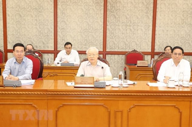 6 min 44 633x420 - Tổng Bí thư Nguyễn Phú Trọng chủ trì cuộc họp Bộ Chính trị, Ban Bí thư