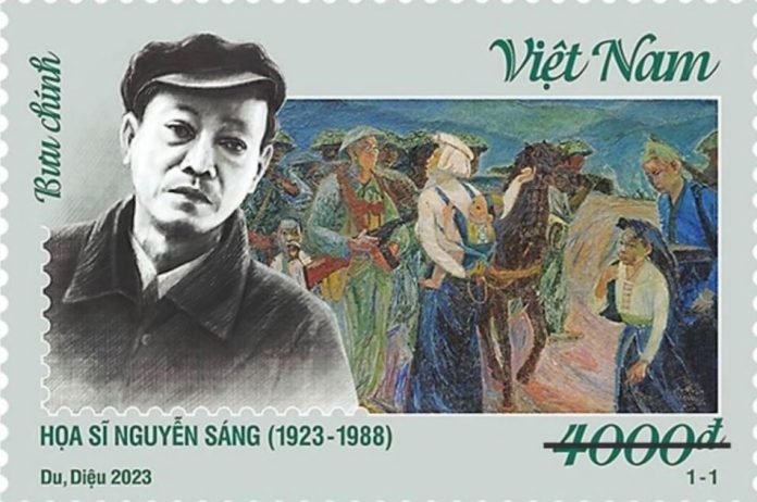 Ra mắt bộ tem kỷ niệm 100 năm sinh họa sĩ Nguyễn Sáng Ra mắt bộ tem kỷ niệm 100 năm sinh họa sĩ Nguyễn Sáng
