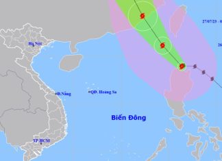 Bão Doksuri vào Biển Đông, thành bão số 2 giật cấp 17, sóng biển cao 8-10 m