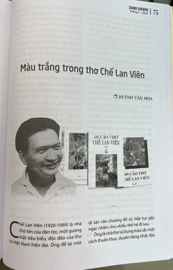 so 305 thang 7 2023 min - Màu trắng trong thơ Chế Lan Viên -  Tác giả: Tiến sĩ Huỳnh Văn Hoa