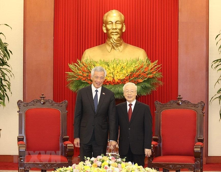 Tổng Bí thư Nguyễn Phú Trọng tiếp Thủ tướng Singapore