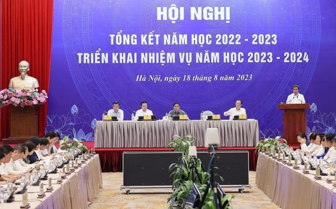Quang cảnh Hội nghị Tổng kết năm học 2022-2023 v&agrave; Triển khai Nhiệm vụ năm học 2023-2024