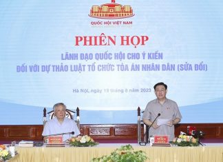 Quốc hội chủ trì họp về Dự thảo Luật Tổ chức Tòa án Nhân dân