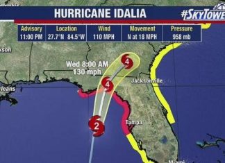 Bão Idalia chuẩn bị đổ bộ với sức gió 193km/h, Mỹ sơ tán người dân