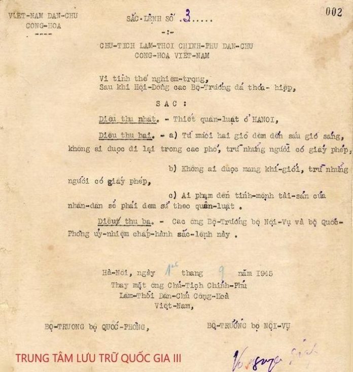 Sắc lệnh đặc biệt góp phần tạo nên thành công buổi Lễ Tuyên ngôn độc lập 2/9/1945
