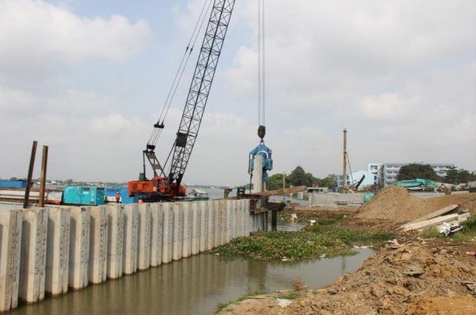 Thi công dự án đường ven sông Đồng Nai đoạn từ cầu Hóa An đến giáp ranh huyện Vĩnh Cửu, tỉnh Đồng Nai.
