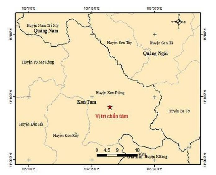 Tháng 8 trung bình mỗi ngày xảy ra 1 trận động đất ở Kon Tum