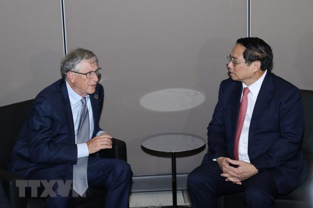 Thủ tướng Phạm Minh Ch&iacute;nh tiếp Nh&agrave; s&aacute;ng lập ki&ecirc;m Chủ tịch Tập đo&agrave;n Microsoft Bill Gates.