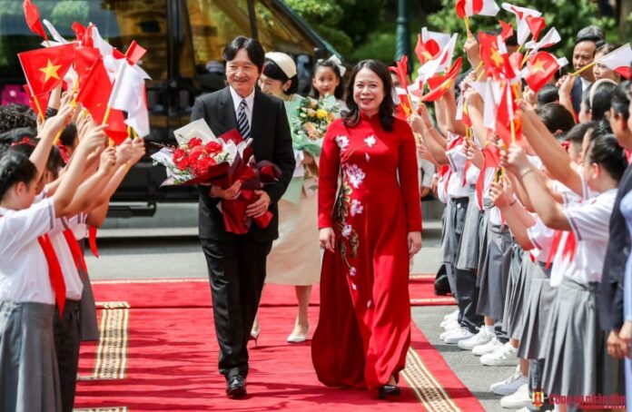 Phó Chủ tịch nước Võ Thị Ánh Xuân chủ trì lễ đón chính thức Hoàng Thái tử Nhật Bản