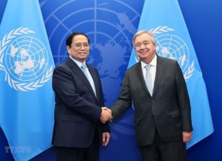 Thủ tướng Phạm Minh Chính gặp Tổng Thư ký Liên hợp quốc