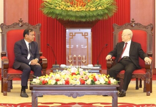 3 min 41 610x420 - Tổng Bí thư tiếp Trưởng Ban Đối ngoại TW Đảng Nhân dân Campuchia