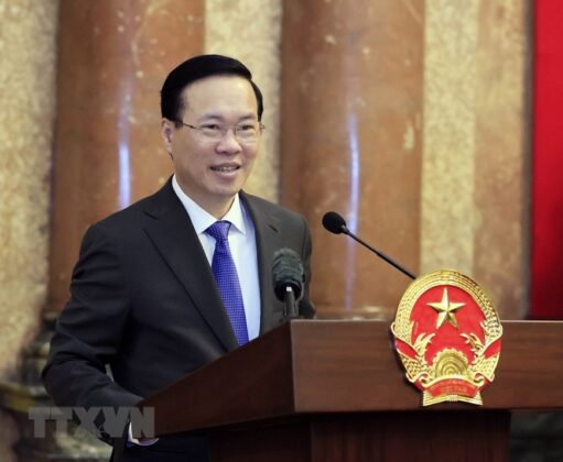Chủ tịch nước V&otilde; Văn Thưởng ph&aacute;t biểu tại buổi gặp mặt.