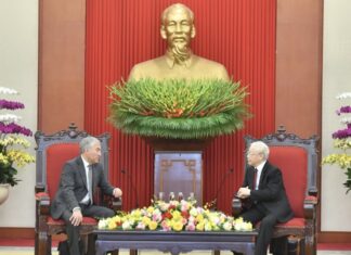 Tổng Bí thư Nguyễn Phú Trọng tiếp Chủ tịch Duma Quốc gia Nga Vyacheslav Viktorovich Volodin