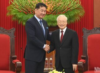 Tổng Bí thư Nguyễn Phú Trọng tiếp Tổng thống Mông Cổ Ukhnaagiin Khurelsukh