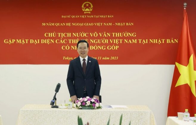 15 min 5 658x420 - Chủ tịch nước Võ Văn Thưởng thăm Đại sứ quán Việt Nam tại Nhật Bản