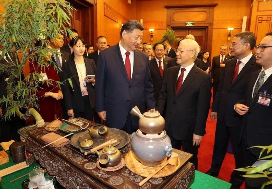 Tổng Bí thư Nguyễn Phú Trọng, Tổng Bí thư, Chủ tịch nước Trung Quốc dự Tiệc trà