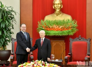 Tổng Bí thư Nguyễn Phú Trọng tiếp Thủ tướng Cộng hòa Belarus Roman Golovchenko