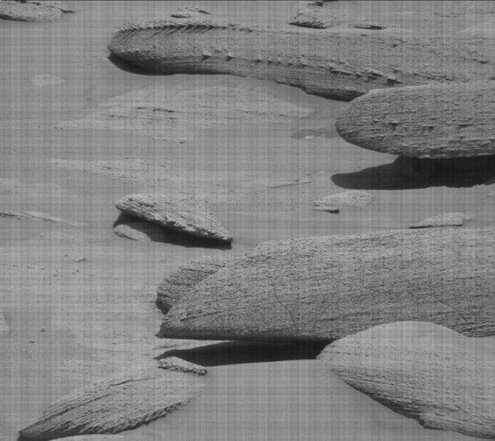 Hinh anh tho duoc chup tu thiet bi Mast Cam - NASA phát hiện tảng đá giống xương khổng lồ trên sao Hỏa