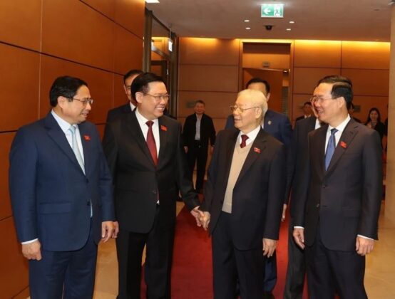 S&aacute;ng 15/1/2024, tại H&agrave; Nội, Tổng B&iacute; thư Nguyễn Ph&uacute; Trọng dự Kỳ họp bất thường lần thứ 5, Quốc hội kh&oacute;a XV.
