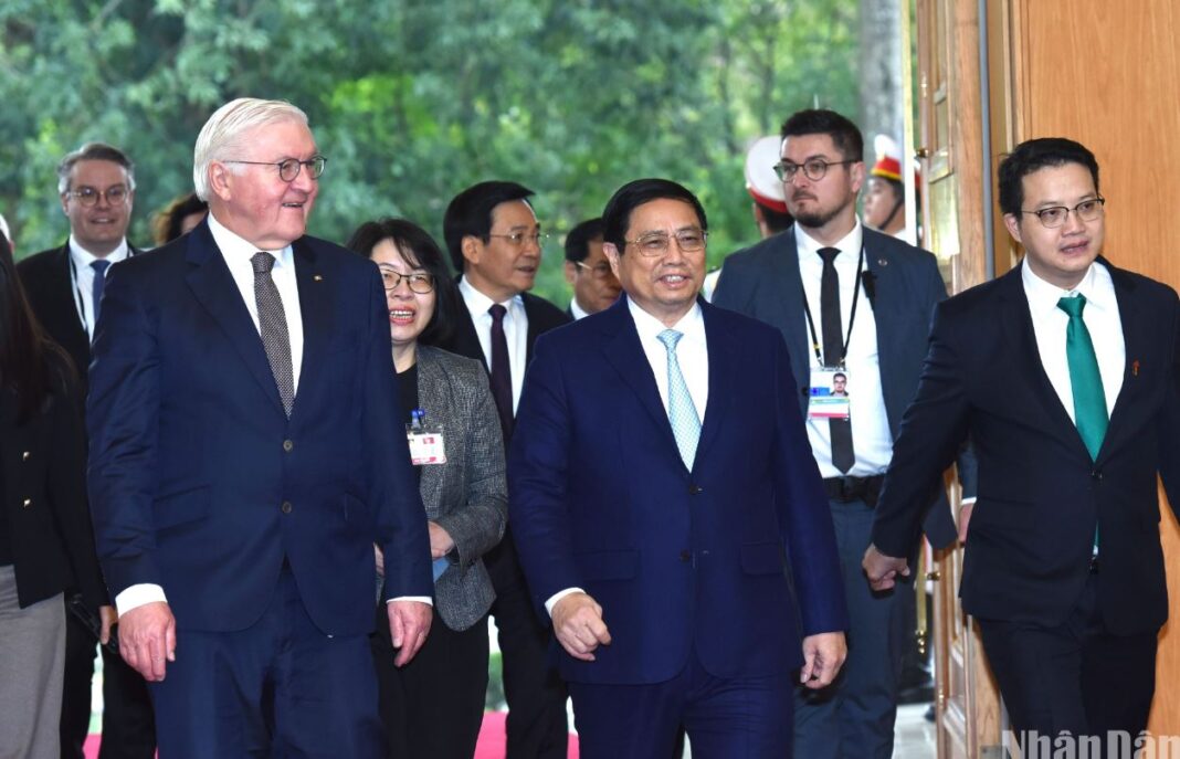 Thủ tướng Phạm Minh Chính đón và hội kiến Tổng thống Cộng hòa Liên bang Đức Frank-Walter Steinmeier