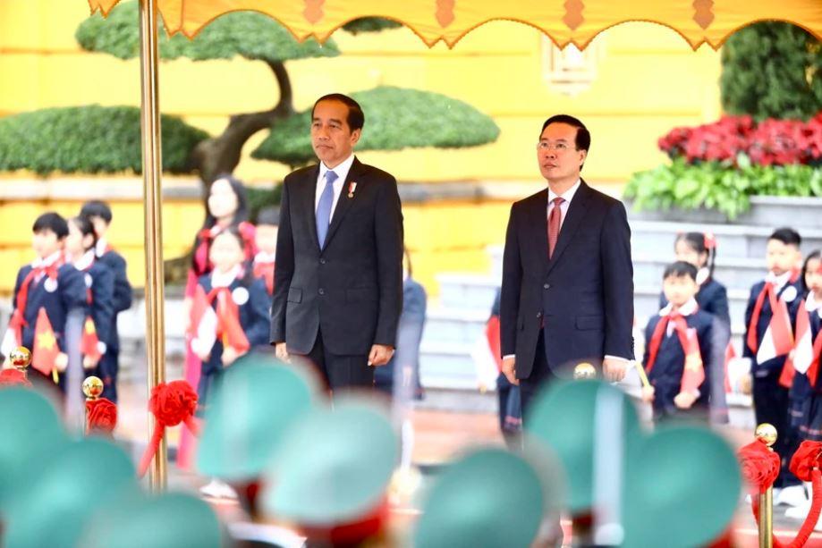 Chủ tịch nước đón Tổng thống Indonesia thăm cấp Nhà nước tới Việt Nam