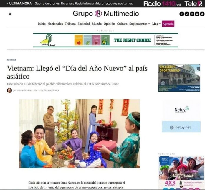 Báo Uruguay ca ngợi nét đẹp cổ truyền ngày Tết Nguyên Đán của Việt Nam