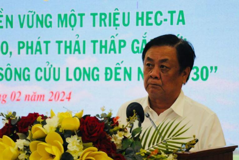 Bo truong Le Minh Hoan phat bieu tai Hoi nghi min - Triển khai Đề án một triệu héc-ta chuyên canh lúa chất lượng cao và phát thải thấp