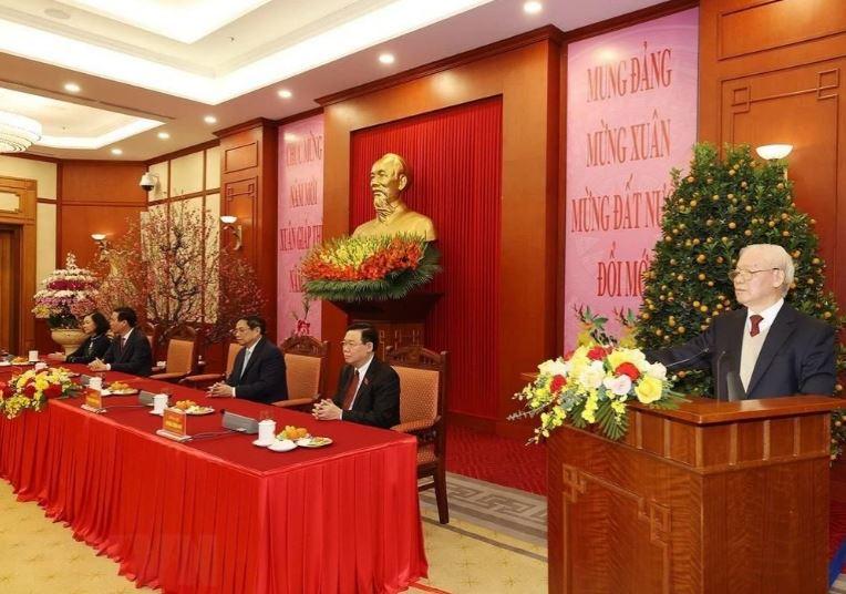 Toan van phat bieu cua Tong Bi thu min - Toàn văn phát biểu của Tổng Bí thư tại buổi chúc Tết lãnh đạo Đảng, Nhà nước