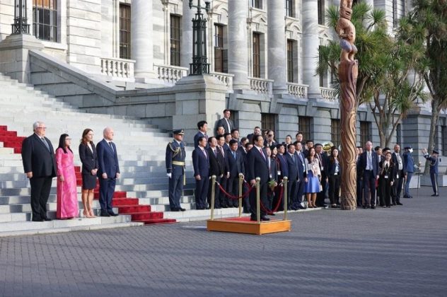 6 min 17 632x420 - Lễ đón Thủ tướng Phạm Minh Chính và Phu nhân thăm New Zealand